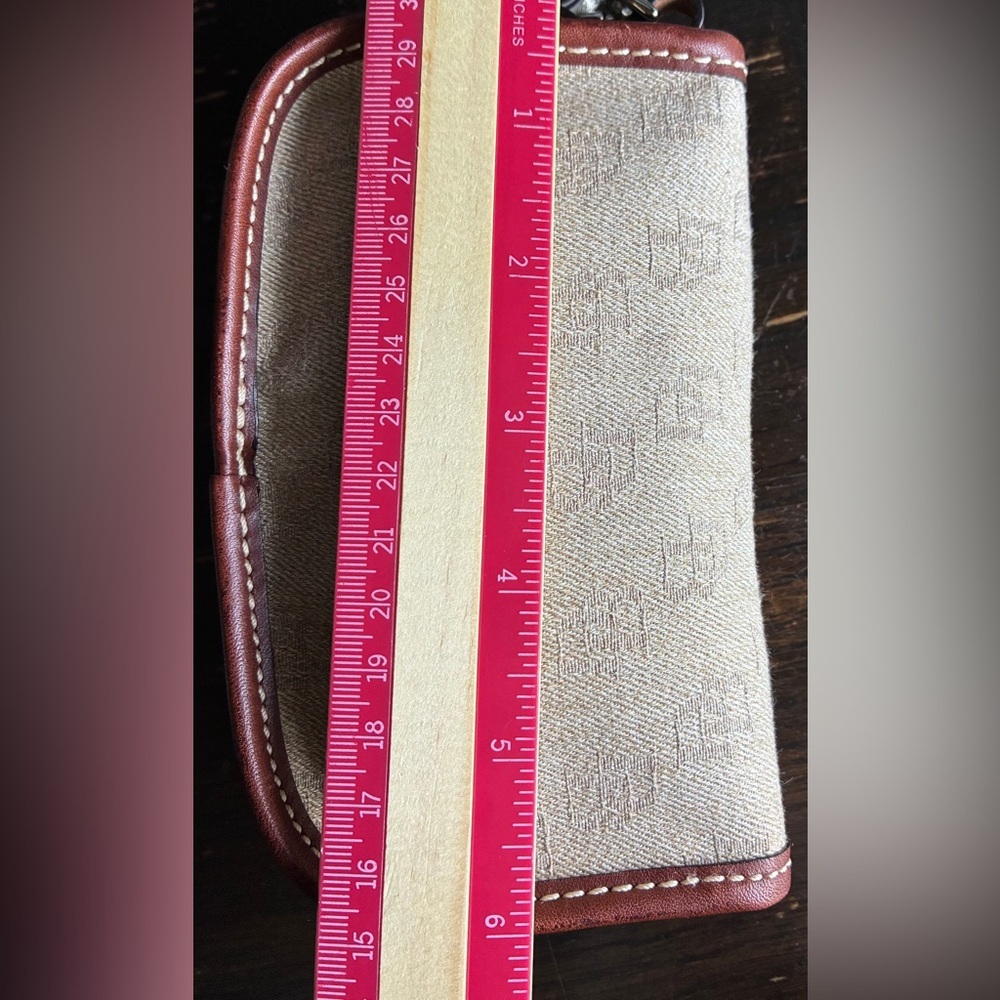 Dooney & Bourke wristlet,Canvas and Brown Leather-Trim Wristlet Clutch - Picture 4 of 10